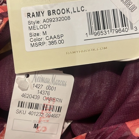 Ramy Brook Melody Floral Wrap Blouse Medium NWT Boho Chiffon - Picture 14 of 15